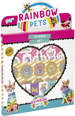 Totum Stickerset Rainbow Pets met speelachtergrond - Junior Papier 3 vellen - dieren