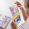 Totum Unicorn sticker puzzel boek stickeren op nummer incl. kleurplaten A5 harde kaft en ringband - sticker by number