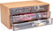 Touch Of Beauty Opbergbox - Make Up Organizer - Bamboe Organizer - 4 Transparante Lades - 13.8 x 23.7 x 11 cm - Bamboe/ Kunststof