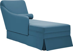 vidaXL - Chaise - longue - met - bolster - en - rechterarmleuning - fluweel - blauw