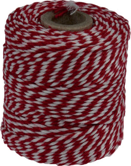 Touw katoen 45meter 50gr rood/wit | 10 stuks