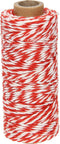 Touw katoen 45meter 50gr rood/wit