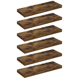 Woltu Zwevende Wandplank - Stevig Houten Boekenkast - 100 x 23 x 3,8 cm - Vintage Bruin