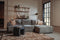 Tower living canterbury 2,5-al + chaise r - mona 464 cement grey