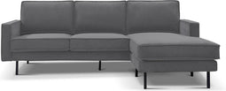 Tower living derby 2,5-al/ar + chaise r/l - lara 026 dusty grey