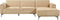 Tower living Leeds 2,5-seater AL + Chaise Lounge R Beige