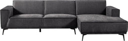 Tower living Leeds 2,5-seater AL + Chaise Lounge R Black Blue
