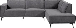 Tower living Leeds 2,5-seater AL + Ottoman R Black Blue