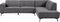 Tower living Leeds 2,5-seater AL + Ottoman R Black Blue
