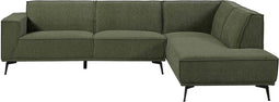 Tower living Leeds 2,5-seater AL + Ottoman R Bottle Green