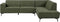 Tower living Leeds 2,5-seater AL + Ottoman R Bottle Green