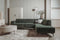 Tower living Leeds 2,5-seater AL + Ottoman R Bottle Green