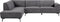 Tower living Leeds 2,5-seater AR + Ottoman L Black Blue