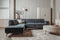 Tower living Leeds 2,5-seater AR + Ottoman L Black Blue
