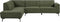 Tower living Leeds 2,5-seater AR + Ottoman L Bottle Green