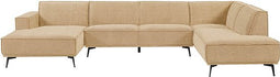 Tower living Leeds Chaise Lounge L + 2,5 seater no arm - Ottoman R Beige
