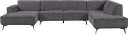 Tower living Leeds Chaise Lounge L + 2,5 seater no arm - Ottoman R Black Blue