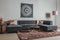 Tower living Leeds Chaise Lounge L + 2,5 seater no arm - Ottoman R Black Blue