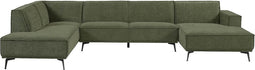 Tower living Leeds Chaise Lounge R + 2,5 seater no arm - Ottoman L Bottle Green