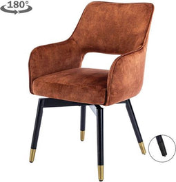 Tower living Lenno swivel armchair - fabric Adore 24 Copper