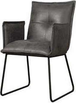 Tower Living Sidd Eetkamerstoel Seda Grey Met Armleuning