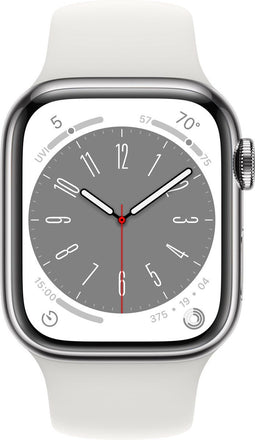 Apple Watch Series 8 - 4G - 45mm - ECG - Zilver Roestvrijstaal