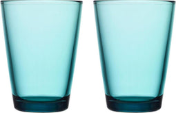 Iittala Kartio Tumbler Glazen Set - Waterglas - Vaatwasbestendige Longdrinkglazen - Zeeblauw - 40 cl - 2 Stuks