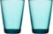 Iittala Kartio Tumbler Glazen Set - Waterglas - Vaatwasbestendige Longdrinkglazen - Zeeblauw - 40 cl - 2 Stuks