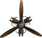 Wanddecoratie Home ESPRIT Bruin Koper Propellers Loft 55 x 12 x 52 cm