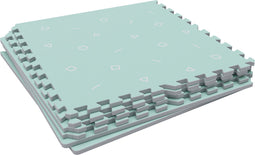 TP Toys Active-tots - Puzzel Speelmat Foam met Rand - Babymat - 60x60 cm Tegels - Mintblauw