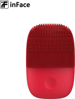 InFace Facial 2 Reinigingsborstel Sonic Cleanser-Wash IPX7 Waterproof Silicone Facial Cleaning Brush upgrade-versie-Rood