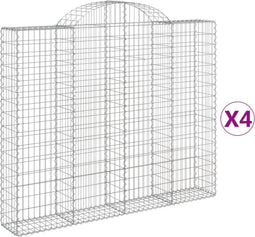 vidaXL - Schanskorven - 4 - st - gewelfd - 200x30x160/180 - cm - ijzer