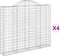 vidaXL - Schanskorven - 4 - st - gewelfd - 200x30x160/180 - cm - ijzer