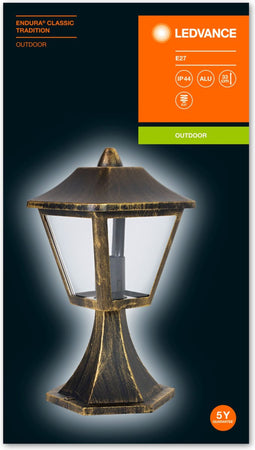LEDVANCE Buitenarmatuur LED: voor verdieping, E27, ENDURA CLASSIC TRADITION ALU / 22-…24- V, body materiaal: aluminum, IP44