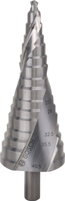 Bosch Accessories 2608587427 HSS Getrapte boor 6 - 38.5 mm, 6 - 40.5 mm, M10 - M40 Gezamenlijke lengte 125.5 mm 3 vlakk