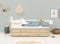 Bopita Lucas compactbed 90x200 met slaap en opbergunit - Wit/Naturel