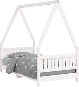 vidaXL - Kinderbedframe - 80x160 - cm - massief - grenenhout - wit