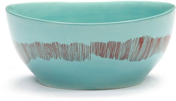 Serax - Ottolenghi - Feast - Kom - 16cm - S - Azuurblauw Rode strepen - set van 4