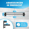 LOBUX® - Handdoekstang zonder boren zwart - 60cm, roestvrij staal - Handdoekstang badkamer dubbel, z