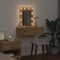 vidaXL - Wandhanger - Make-uptafel - met - LED-verlichting - - - Artisan - Eik