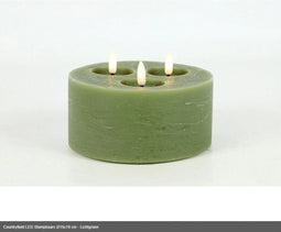 3 pits led kaars groen, Groene led kaars, Led kaars, Kaars, Countryfield