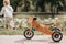 Kinderfeets Tiny Tot Plus - 2-in-1 houten loopfiets & driewieler - verstelbare zithoogte 25-34 cm - Bamboe