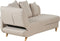 MERI II - Chaise longue - Beige - Linkerzijde - Fluweel