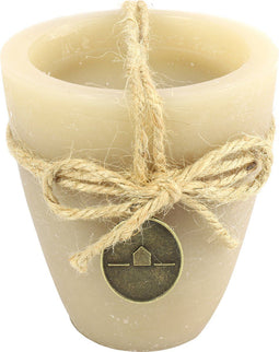 Kaars beker rond Tonnie S beige