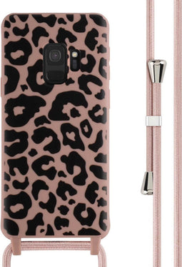 iMoshion Hoesje Geschikt voor Samsung Galaxy S9 Hoesje Met Koord - iMoshion Siliconen design hoesje met koord - Roze / Animal Pink