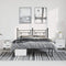 vidaXL - Bedframe - met - hoofdbord - metaal - zwart - 150x200 - cm