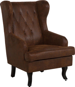 ALTA - Chesterfield fauteuil - Bruin - Kunstleer