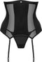 Obsessive - Chic Amoria Open Korset en String - Zwart