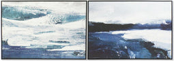 Schilderij DKD Home Decor Zee en oceaan 122,5 x 4,5 x 83 cm (2 Stuks)