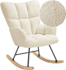 SITTT Noella - Schommelstoel - Comfortabele bouclé stof - Beige